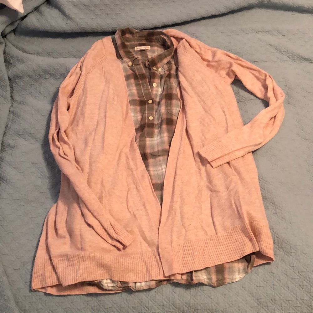 Gap Maternity Fitted Boyfriend plaid popover
